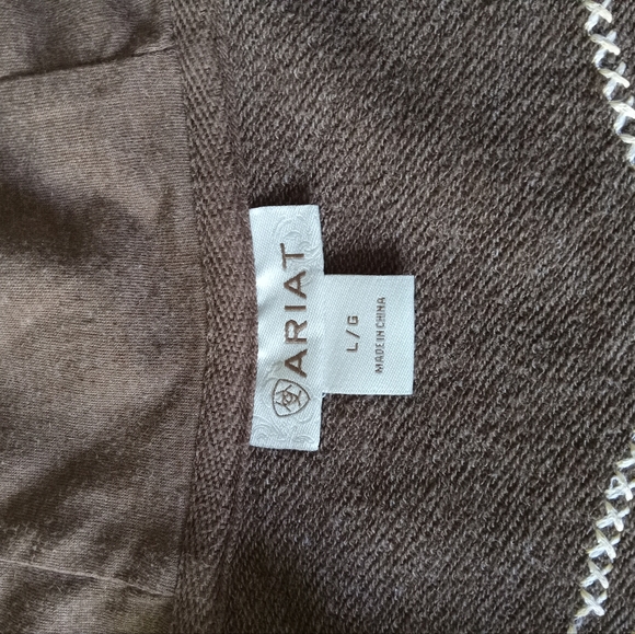 Ariat Zip Front Hoodie Brown Faux Fur Hood Women L - Picture 8 of 8